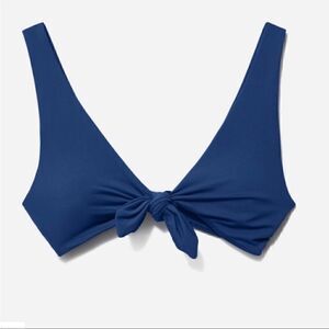 Everlane The Tie-Front Bikini Top in Blue Dusk Size L